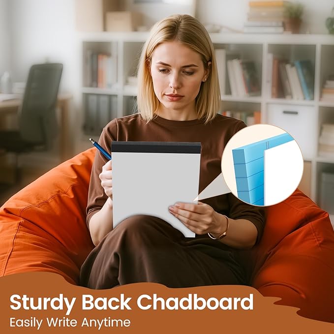 6 Pack Legal Pads 8.5 X11, College Ruled Notebook, 300 Sheets Colored Note Pad, Writing Pads 8.5x11, Tear Off Notepad, Lined Paper, Notebook Paper for Office Home School, 50 Sheet/Pad