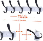SKOLOO Modern Metal Wall Coat Rack with 5 Hooks - Sturdy Wall Hook Rack for Hanging Coat, Jacket, Clothes, Hat, Black on White