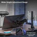 GUZHIKU Monitor Arm for 17 to 60 inch, Hold 44 lbs, Fully Adjustable Heavy Duty Desk Mount, Monitor Stand Fit 57 55 49", Ultrawide Monitors Bracket Clamp/Grommet Base VESA 75x75/100x100, Black,H9B