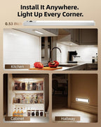 EZVALO 5 Pack Under Cabinet Lighting, 2400mAh Rechargeable Motion Sensor Light, 10inch Magnetic Closet Lights with Dimmable & 3 Color Temps, Wireless Motion Activated Lights with Remote for Kitchen