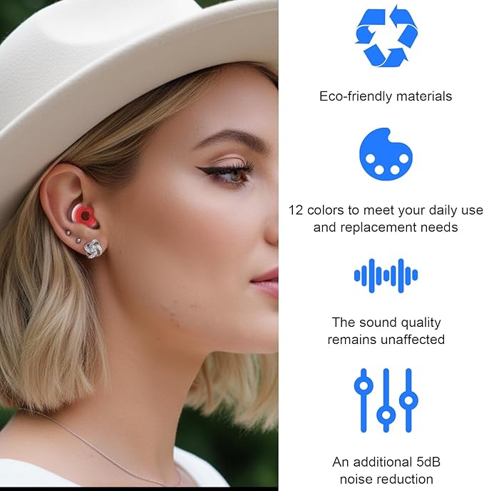 12pcs Earplugs Mute Style Pack for Loop Earplugs Quiet Ear Plugs Accessories for Extra 5 Db Noise Reduction Earplug Quiet for Journey Home Office Earplug for Engage Experience Noise Cancelling