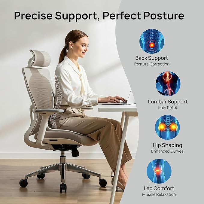 CabeVibe CabSupport Lumbar Support for Office Chair M5 – Ergonomic Support Seat for Posture Correction and Lower Back Pain Relief – Portable, Washable Pads for Office, Home, Car & Floor Sitting