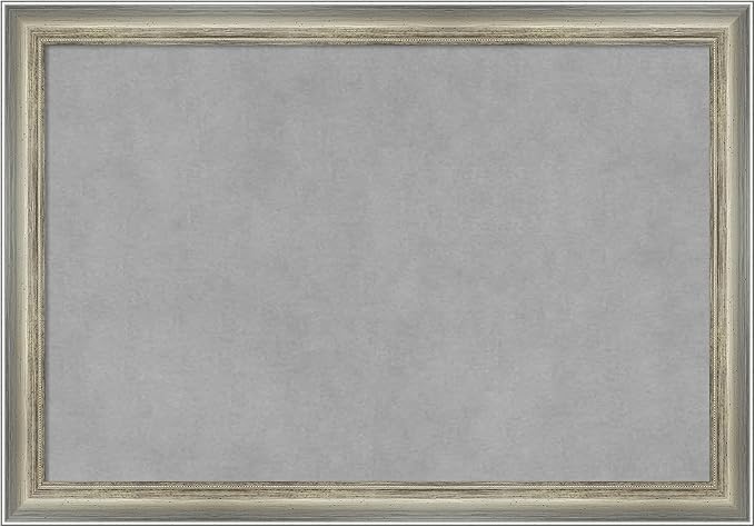Amanti Art Silver Framed Magnetic Board 14x20 Small Vision Board for use with Magnets, 100% Metal Sheet to Display Items as Office Decor or for Home Organization in mudroom, Kitchen or Kids Room