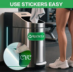 TINNALART Recycle Stickers for Trash Bins, 4-Pack Trash and Recycle Stickers, Green and Black (H2)