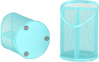 Delifox 2 Pack Pen Holder Mesh Round Pencil (Blue)