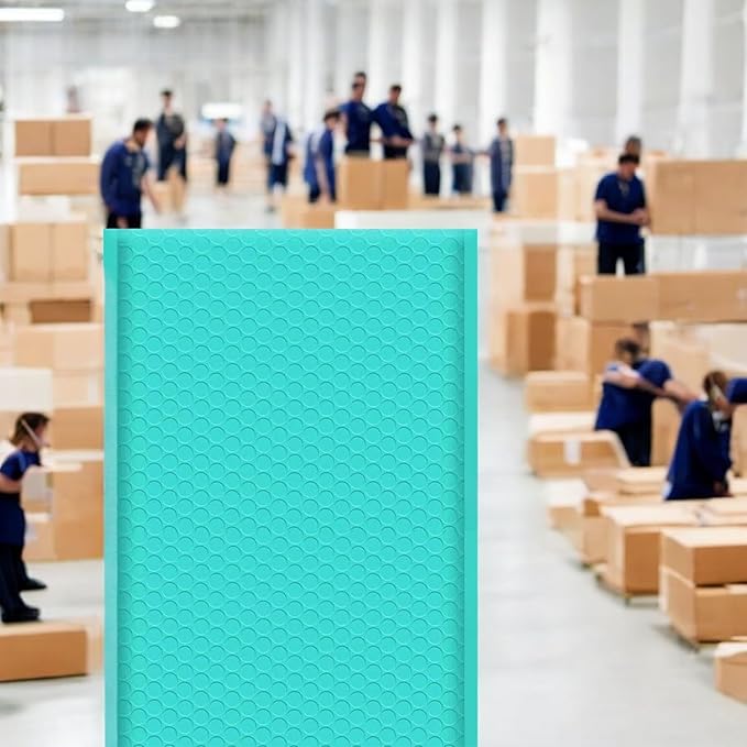 iMBAPrice 10.5x16 Inches Teal Color Polybubble Bag, 100-Pack Large Size #5 Self Seal Poly Bubble Mailers Padded Packing Envelopes (Total 100 Bags)