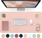 Blossoms Pink Desk Mat, Waterproof Non-Slip Leather Desk Pad, Large Mouse Pad, Desk Writing Pad, Desk Mat for Keyboard and Mouse Desk Organizers and Accessories (31.5×15.7 Inches)