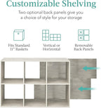 Best Choice Products 6-Cube Storage Organizer, 11in Shelf Opening, Bookcase, Display Shelf, Customizable w/ 3 Removable Back Panels – Whitewash