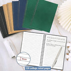 GINMLYDA Small Spiral Notebook A5, 8Pack 120 Lined Pages 8.25x5.5 Inches Spiral Journal Kraft Cover Notebooks & Writing Pads for School Home Office Aesthetic Sketch Drawing Note