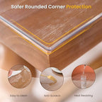 Whirltique Clear Table Cover Protector, 40 x 66 Inch Table Protector for Dining Room Table, 1.5mm Thick Clear Plastic Table Cover, Table Pad Mat for Kitchen, Writing Desk Pad for Desktop