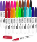 Shuttle Art Permanent Markers, 24 Colors Fine Point Assorted Colors Permanent Marker Set, Works on Plastic,Wood,Stone,Metal and Glass for Doodling, Coloring, Marking