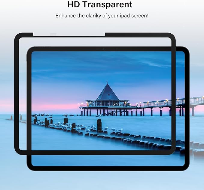 Paper Screen Protector Compatible with iPad 10th/11th Generation A16(11/10.9 Inch,2025/2022) Draw and Write Like on Paper, Anti Glare Filter, Sensitivity Film, Reusable Shield Compatible with Apple Pencil & Case