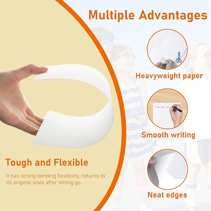 Guakicae 60 Sheets White Cardstock 5 x 7 Thick Paper, 300gsm/110lb Heavyweight Flat Card Stock Printer Paper for DIY Card Making, Wedding Invitations, Thank You Cards, Postcards, Menus