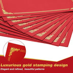 Fainne 120 Packs Certificate Holders Bulk, Diploma Covers Gold Foil Border, Document Covers for Letter Size 8.5x11 Award Certificates, Cardstock, Document Papers, Paper Card Stock(Bright Red)