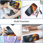 HKHEHOP Hockey Sport Pencil Case Big Capacity Storage Pencil Pouch Stationery Bags With Zipper Portable Pen Holder Box Organizer For Boys Girls Teens Student College School Office Supplies