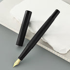 MCNTEIK Matte Black Forest Fountain Pen, Exquisite Vertical Grooving Design, 18K Gilded Nib (Fine), Fancy Pen Gift Set for Men & Women, Professional, Business Signature, Office, Nice Designer Pens