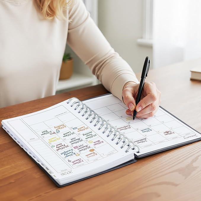 M&G 2026 Planner, Weekly and Monthly Planner Calendar, Jan 2026-Feb 2027 Agenda Book With Monthly Tabs for School Work Home Supplies, A5 8x5