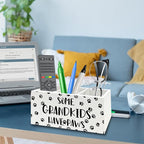 QZQE Dog Grandparents Gifts Pen Pencil Holder Organizer for Desk, Some Grandkids Have Paws Wooden Box Signs Decorations for Home Office Desk Tabletop, Dog Grandma Grandpa Gifts