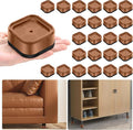 shouwuhho 24 Pack Furniture Risers Adjustable Bed Risers Heavy Duty Lifts Height 1", Square Stackable Bed Risers 1, 2 or 3 Inch for Desk Leg Table Couch Sofa Chair Bed Frame Legs Dorm, Brown