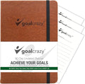 Undated Daily Planner to Achieve Your Goals 2025-2026 - 90 Day Guided Journal & Productivity Organizer with Goal Setting, Habit Tracker, To Do List, Academic & Work Calendar, Leather Hardcover - Brown
