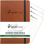 Undated Daily Planner to Achieve Your Goals 2025-2026 - 90 Day Guided Journal & Productivity Organizer with Goal Setting, Habit Tracker, To Do List, Academic & Work Calendar, Leather Hardcover - Brown