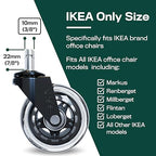 The Office Oasis Original Roller Style Office Chair Wheels (As Seen On PBS) - Only Compatible with IKEA Brand Chairs