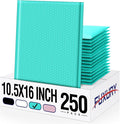 Fuxury 250 Pack Teal Bubble Mailers 10.5x16 Inch, Self Seal Padded Envelopes Waterproof Mailing Envelopes Bubble Padded Cushioning Mailer for Packaging, Small Business Large #5
