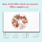 Fei Bi Hanging Rose Gold File Organizer, equipped with a 6-piece set of rose gold desktop accessories