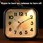 Tinload 5.5" Large Analog Alarm Clock • Silent Non Ticking • Gentle Wake • Beep Sounds • Increasing Volume • Battery Operated Snooze and Manual Light • Retro Blue