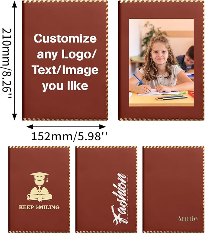 Personalized Journal Notebook Set with Pen & Gift Box, Custom Name/Logo Notebook Black A5 College Ruled Lined 8.26''x5.9'' Personalized notebook Gifts for Men and Women,200 Pages (Only Customizable Notebook, Red)