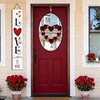 Valentine’s Day Porch Sign 47.2" Wooden “Love Be Mine” Hanging Signs, Romantic Heart Decor for Front Door, Porch, or Indoor Outdoor Valentine Party Decorations