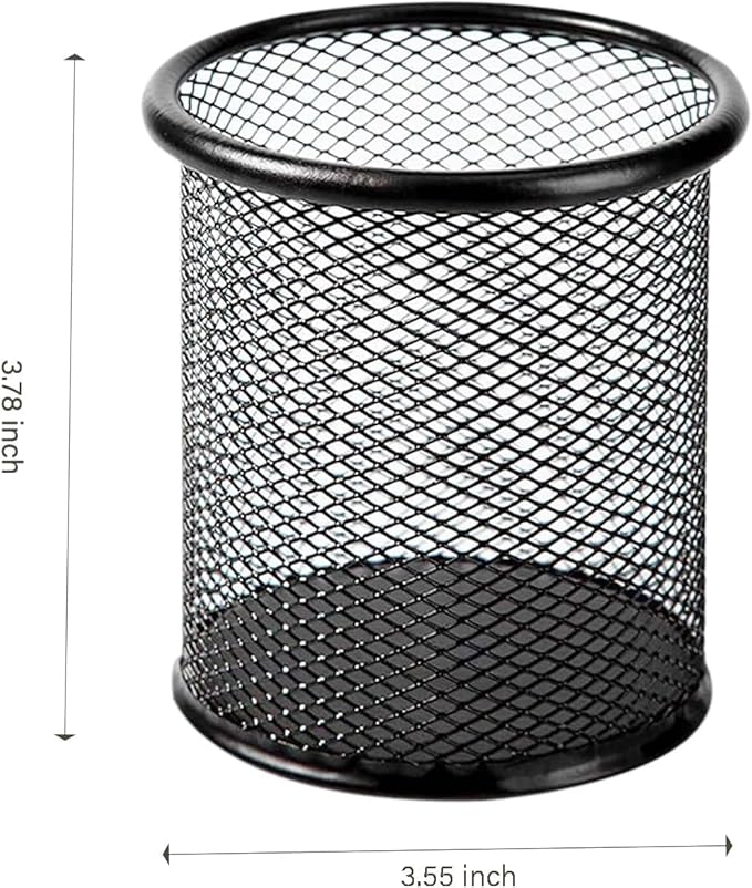 SNOW COOLER Pen Holder Mesh Pencil Holder Metal Pen Holder Pencil Holder for Desk Office Pen Organizer Black, 8 Pack