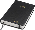 Wykeham's Executive 2026 Daily Journal Planner – US Public Holidays & Format – Customization Available (Personalized Black, 6"×4.5")