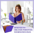 Skyygemm 24 Pcs Classification Folders Letter Size, 3 Divider Pressboard File Folder with Fasteners, Expanding File Organizer Bulk for School Teachers, Office Employee, Coworker, Staff (Purple)