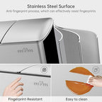mVm Kitchen Trash Can,2x8 Gallon (2x30 L) Dual Compartment Garbage can Recycle Bin Combo with Foot-Pedal,Anti-Fingerprint,Soft-Close,Brushed Stainless Steel Trash can for Kitchen, Living Room(Silver)