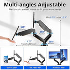 Monitor Arm, Computer Dual Monitor Arm Fits 13-32 Inch Computer Screens, Adjustable Height Swivel Monitor Stand with VESA Mounts, Holds 4.4-17.6lbs, Black