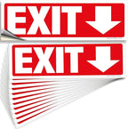 iSYFIX Exit Signs Stickers 12 Pack 12x4 Inch - Laminated Premium Vinyl Directional Down Arrow Signs for Buildings, Office, Workplace, Stores, Schools, Theaters, Parking, Restaurants, Factories