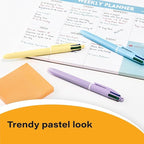 BIC 4 Color Pastel Ballpoint Pen with Smooth 1.0 mm Point and Retractable Design, 3-Count in Assorted Ink