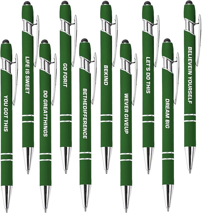 CRME 10pcs Motivational Pens Funny Pens for Adults Positive Affirmation Gifts Funny Office Decor Daily Essentials Suitable as Gifts for Various Parties and Holidays