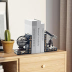 AUSTUFF Vintage Decorative Bookends, Armillary Sphere and Space Telescope Decorative Bookends, Vintage Decorative Unique Bookends for Home Office Schools