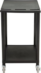 Norwood Commercial Furniture 2-Tier Mobile Utility AV Cart with Casters, Rolling Presentation and Media Cart on Wheels, Black