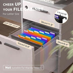 ThinkTex Plastic Expanding Hanging File Folders,12 Accordion Pockets,Large Capacity for Letter Size, Organizer for Filing Cabinet,Ideal for Tax,Contracts,Invoices,for Office,School & Home,Black