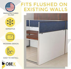 OBEX Acoustical Cubicle Privacy Screen Extender Desk Panel & Office Divider, Add Separation & Block Noise, 18" x 48", Slate