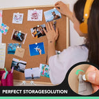 E BAVITE Magnetic Pushpins, 50 Sets Magnet Thumb Tacks for Whiteboard Wall Cork Board Bulletin Cute Decorative Push Pins Clip Magnetic Photo Poster Hanger