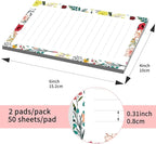 SXboxing Sticky Notes 4X6 Inches, 2 Pack Large Cute Self-Stick Pads, Bright Funny Memo Pads Easy to Stick for Home, Office Beautiful Boho Flowers