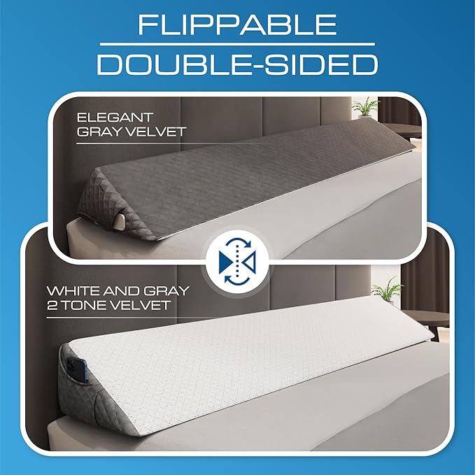 Kolbs King Size Bed Wedge Pillow for Headboard | Modern Stylish Pillow to Fill Gap Between Headboard and Mattress | Bed Gap Filler King