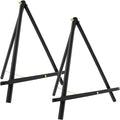 U.S. Art Supply 20" Black Wood Tabletop Easel (2 Pack) - Adjustable A-Frame Canvas Stand for Painting Party & Signs - Table Top Easel for Painting, Canvas Holder, Crafts, Photos, Pictures