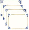 Empire Blue, Gold & White Parchment Certificate Papers - Pack of 100, Laser & Inkjet Printer Compatible, for Office, Business Awards, Graduation, School Diplomas, 8-1/2" x 11" on 60 lb. Text Stock