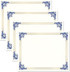 Empire Blue & Gold Award Certificate Collection - Includes 25 Certificate Papers (White/Blue), 25 Heavy Linen Folders (Blue/Gold), 36 Gold Foil Seals, Laser & Inkjet Printer Compatible
