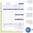 Harfesto Job Work Order Forms, Large Size Contractor Invoice Book 8-1/2" x 11-7/16", Invoice Receipt Book for Small Business, 2-Part Carbonless Forms, 50 Sets